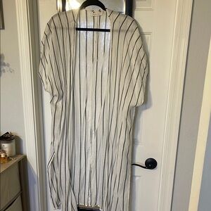 NWOT VICI Mustard Seed Striped Open-Front Kimono ~ Medium